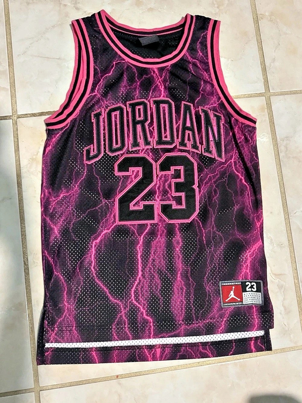 Jordan 23 Basketball Jersey Black & Pink Size Large